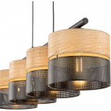 Lampa wisząca ażurowa z drewnem Nicol IV 94cm czarna TK Lighting