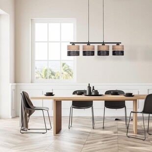 Lampa wisząca ażurowa z drewnem Nicol IV 94cm czarna TK Lighting