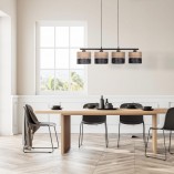 Lampa wisząca ażurowa z drewnem Nicol IV 94cm czarna TK Lighting