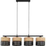 Lampa wisząca ażurowa z drewnem Nicol IV 94cm czarna TK Lighting