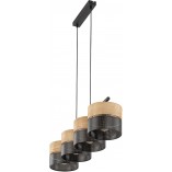 Lampa wisząca ażurowa z drewnem Nicol IV 94cm czarna TK Lighting