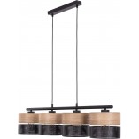 Lampa wisząca ażurowa z drewnem Nicol IV 94cm czarna TK Lighting
