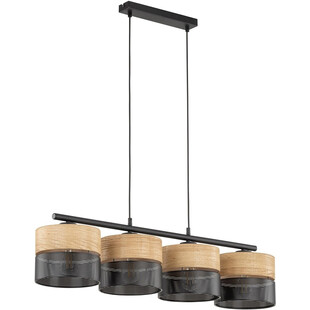 Lampa wisząca ażurowa z drewnem Nicol IV 94cm czarna TK Lighting