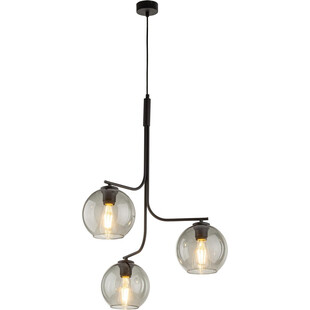 Lampa wisząca 3 szklane kule Cesar 60cm grafitowa TK Lighting