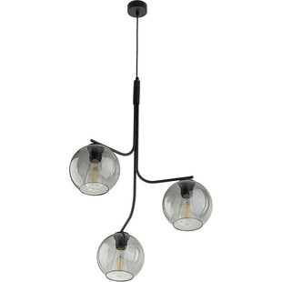 Lampa wisząca 3 szklane kule Cesar 60cm grafitowa TK Lighting