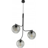Lampa wisząca 3 szklane kule Cesar 60cm grafitowa TK Lighting