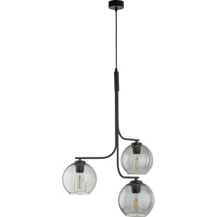 Lampa wisząca 3 szklane kule Cesar 60cm grafitowa TK Lighting