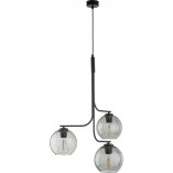 Lampa wisząca 3 szklane kule Cesar 60cm grafitowa TK Lighting