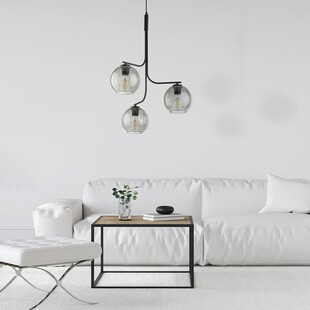 Lampa wisząca 3 szklane kule Cesar 60cm grafitowa TK Lighting