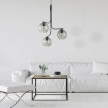 Lampa wisząca 3 szklane kule Cesar 60cm grafitowa TK Lighting