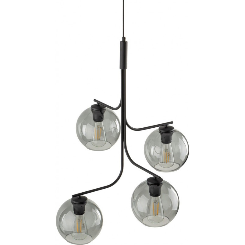 Lampa wisząca 4 szklane kule Cesar 60cm grafitowa TK Lighting