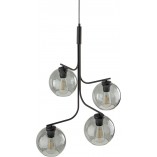 Lampa wisząca 4 szklane kule Cesar 60cm grafitowa TK Lighting