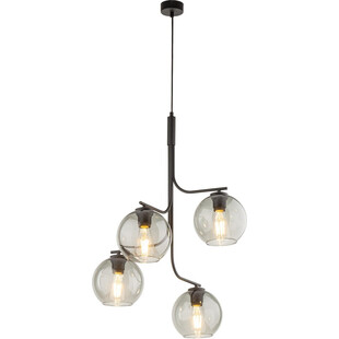 Lampa wisząca 4 szklane kule Cesar 60cm grafitowa TK Lighting