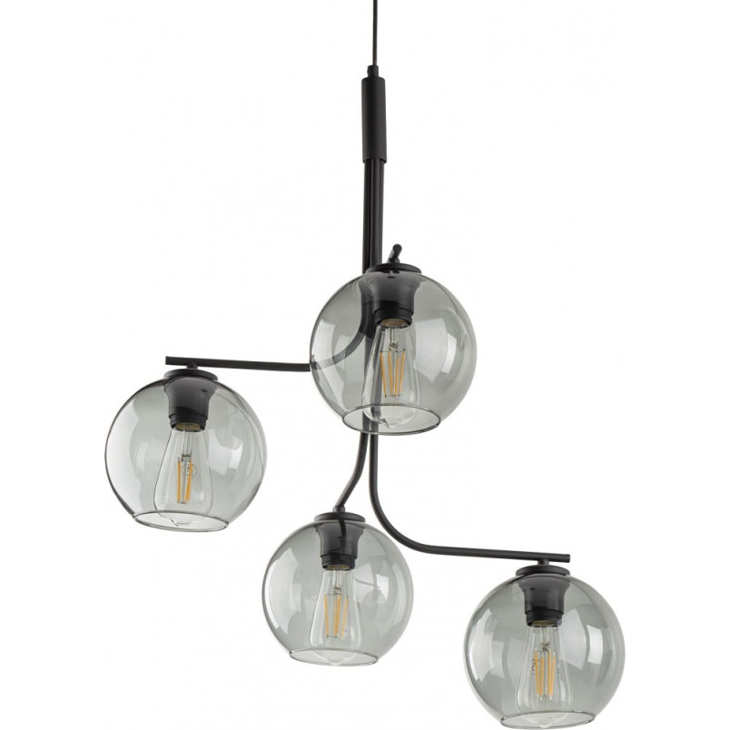 Lampa wisząca 4 szklane kule Cesar 60cm grafitowa TK Lighting