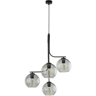 Lampa wisząca 4 szklane kule Cesar 60cm grafitowa TK Lighting