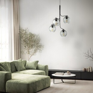 Lampa wisząca 4 szklane kule Cesar 60cm grafitowa TK Lighting