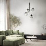 Lampa wisząca 4 szklane kule Cesar 60cm grafitowa TK Lighting