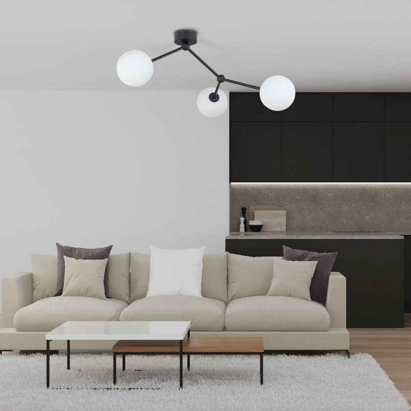 Lampa sufitowa szklana Fairy III 63cm biało-czarna TK Lighting