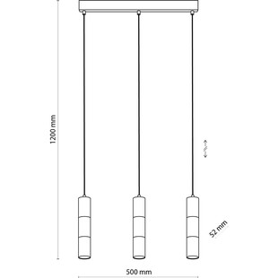 Lampa Wisząca Vivien III 50cm Czarno-Złota | TK Lighting