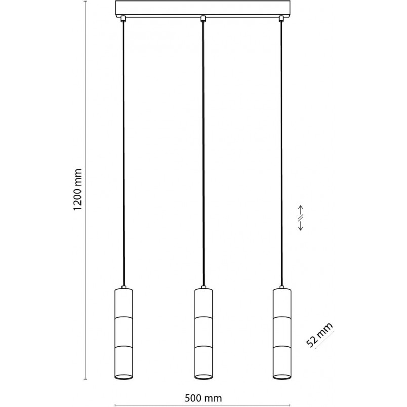 Lampa Wisząca Vivien III 50cm Czarno-Złota | TK Lighting
