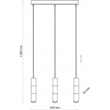 Lampa Wisząca Vivien III 50cm Czarno-Złota | TK Lighting
