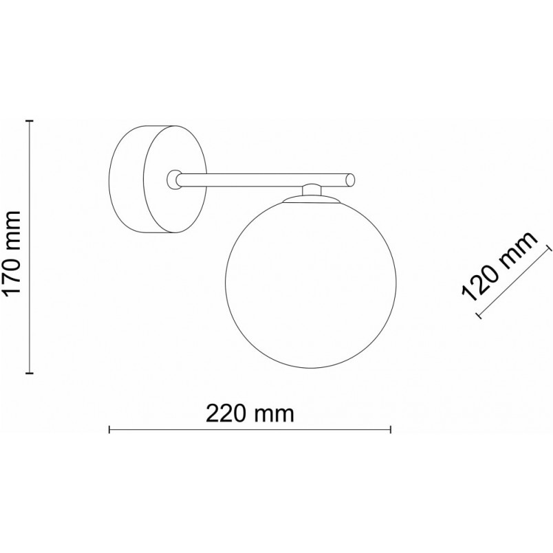 Kinkiet szklane kule Estera bursztyn / złoty TK Lighting