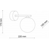 Kinkiet szklane kule Estera bursztyn / złoty TK Lighting