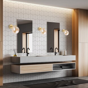 Kinkiet szklane kule Estera bursztyn / złoty TK Lighting