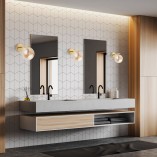Kinkiet szklane kule Estera bursztyn / złoty TK Lighting