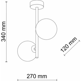 Lampa sufitowa 2 szklane kule Estera 27cm grafit / czarny TK Lighting