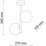 Lampa sufitowa 2 szklane kule Estera 27cm grafit / czarny TK Lighting