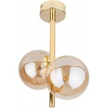 Lampa sufitowa glamour Estera | 2 szklane kule, bursztyn | TK Lighting