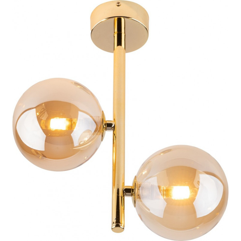 Lampa sufitowa glamour Estera | 2 szklane kule, bursztyn | TK Lighting