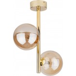 Lampa sufitowa glamour Estera | 2 szklane kule, bursztyn | TK Lighting