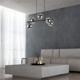 Lampa wisząca podłużna szklane kule Estera V 63cm grafit / czarny TK Lighting