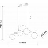 Lampa wisząca podłużna szklane kule Estera V 63cm grafit / czarny TK Lighting