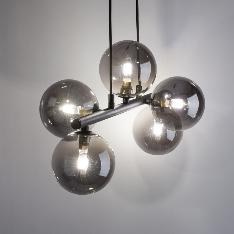 Lampa wisząca podłużna szklane kule Estera V 63cm grafit / czarny TK Lighting