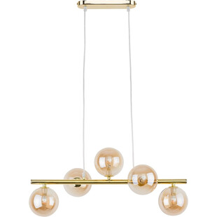 Lampa wisząca podłużna szklane kule Estera V 80cm bursztyn / złoty TK Lighting