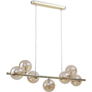 Lampa wisząca podłużna szklane kule Estera VII 116cm bursztyn / złoty TK Lighting