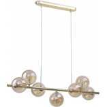 Lampa wisząca podłużna szklane kule Estera VII 116cm bursztyn / złoty TK Lighting