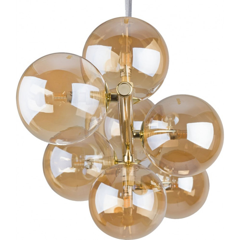Lampa wisząca podłużna szklane kule Estera VII 116cm bursztyn / złoty TK Lighting