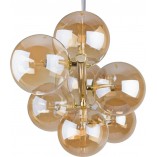 Lampa wisząca podłużna szklane kule Estera VII 116cm bursztyn / złoty TK Lighting