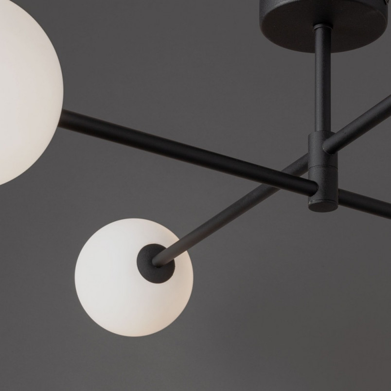 Lampa Sarius IV - Glamour z białych i czarnych kul | TK Lighting