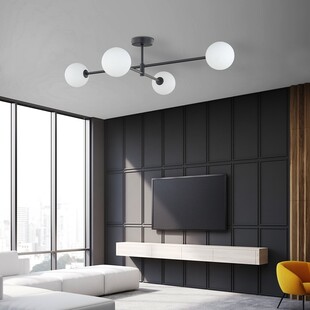 Lampa Sarius IV - Glamour z białych i czarnych kul | TK Lighting