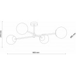 Lampa sufitowa glamour szklane kule Sarius IV 90cm biało-złota TK Lighting