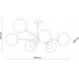 Lampa Sarius VI - Glamour, szkło, 6 punktów | TK Lighting