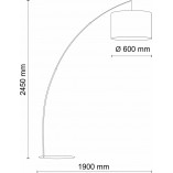 Lampa łukowa Moby szaro-beżowa do salonu, sypialni czy gabinetu