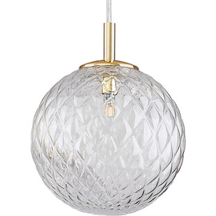 Lampa wisząca dekoracyjna szklana kula Cadix 21cm przeźroczysty / złoty TK Lighting