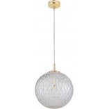 Lampa wisząca dekoracyjna szklana kula Cadix 30cm przeźroczysty / złoty TK Lighting
