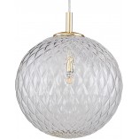 Lampa wisząca dekoracyjna szklana kula Cadix 30cm przeźroczysty / złoty TK Lighting